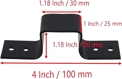 Miniatura 2 de Abrazadera de correa de tubo cuadrado, clips de correa de tubo en forma de U de 1.2 x 1.2 pulgadas, soporte de abrazadera de tubo de metal para