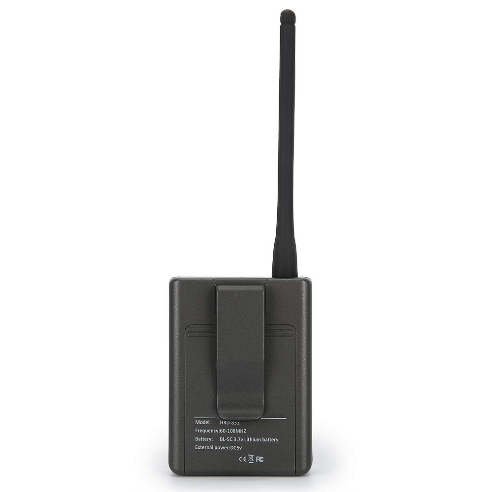 PUSOKEI Tragbarer FM-Sender, MP3-Stereo-Radio-Broadcast-Adapter mit Geringem Stromverbrauch, Unterstützung eines 3,5-mm-AUX-Eingangs für Tourismus, Besprechungsraum, Campus und Autofahren