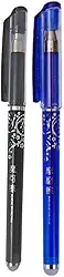 Kit 2 Caneta Apagável Mágica Ponta Fina 0.5mm Esferográfica Preto e Azul Fantasminha Canetas Que Apaga