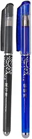 Kit 2 Caneta Apagável Mágica Ponta Fina 0.5mm Esferográfica Preto e Azul Fantasminha Canetas Que Apaga