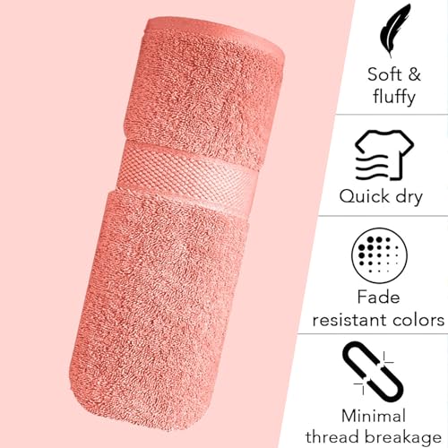 Image of Sulfar 100% Terry Ring Spun Cotton Face Towel - Quick-Dry, Highly Absorbent (480 GSM) (30 x 30 Cm) Coral Pink (Pack of 1)