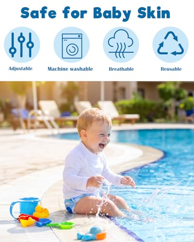 Image of ALVABABY Swim Diapers 2pcs Baby & Toddler Snap One Size Reusable Adjustable Baby Boy Swimmer Diaper for Pool Time Small Size Octopus Whale