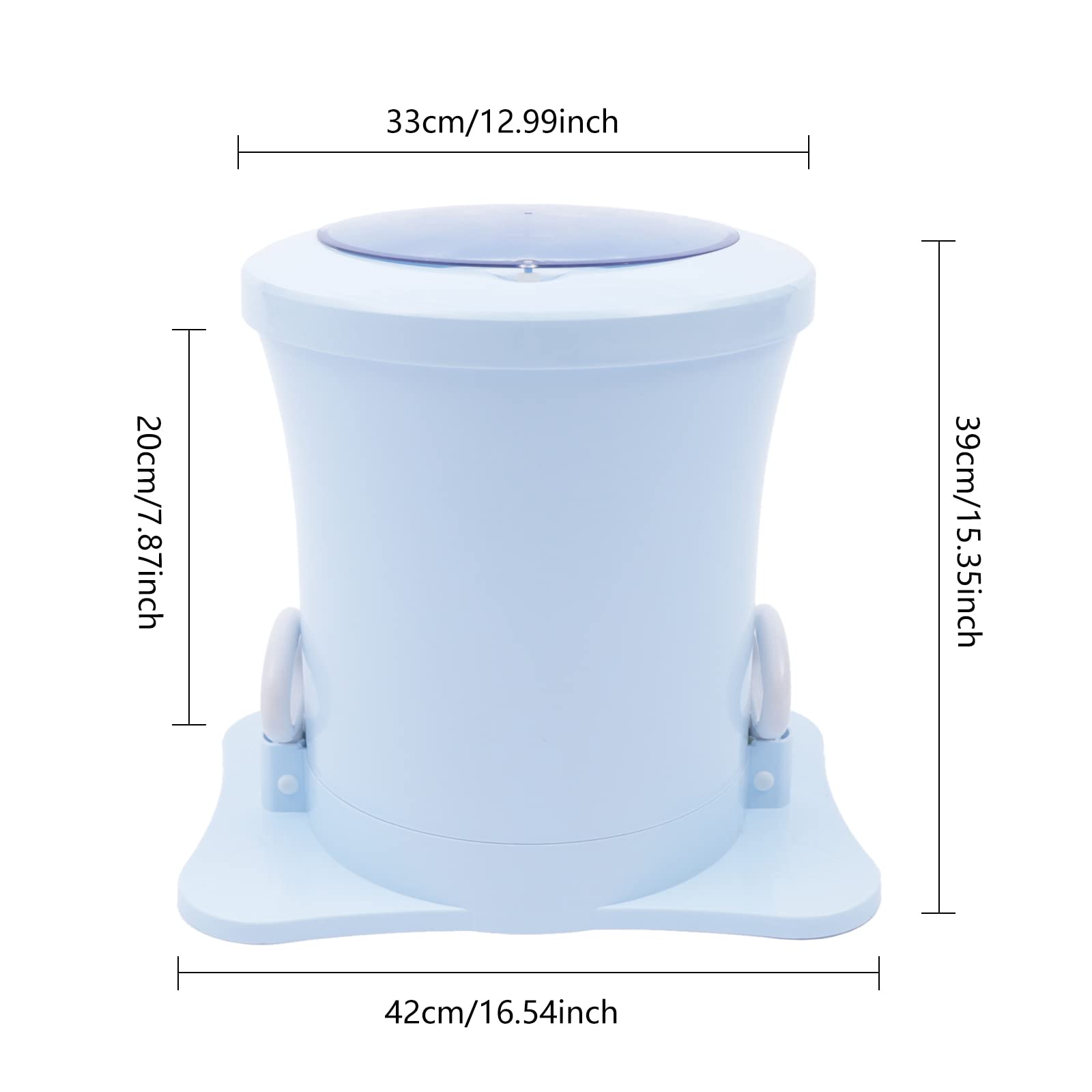 Manuelle Wäscheschleuder aus PP/ABS/Edelstahl, Mini Waschmaschine 5kg, Schleudertrockner für Outdoor-Reise