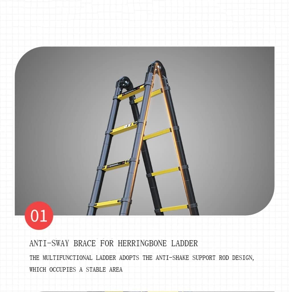 Telescoping Ladder,Telescoping Ladder,Multi-Purpose Ladders,Emergency Use Portable Extendable Step Ladders 330 Lb Large Loading Capacity