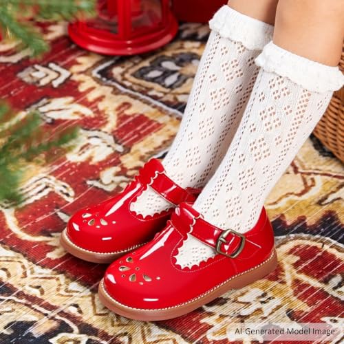 Image of Felix & Flora Toddler Little Girl Mary Jane Dress Shoes - Ballet Flats for Girl Party School Shoes