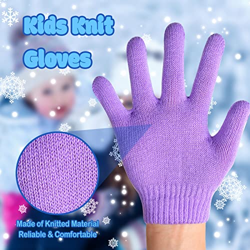 Handepo 24 Pairs Knit Kids Gloves Bulk Winter Warm Gloves for Boy Girl Toddler2