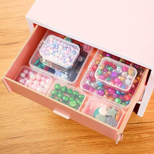 Image of Jetec 30 Pieces Mini Plastic Clear Beads Storage Containers Box for Collecting Small Items, Beads, Jewelry, Business Cards, Game Pieces, Crafts (2.5 x 2.5 x 1.6 Inch)