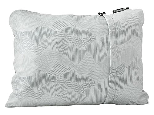 Therm-a-Rest Compressible Travel Pillow for Camping, Backpacking, Airplanes and Road Trips, Gray, Small - 12 x 16 Inches