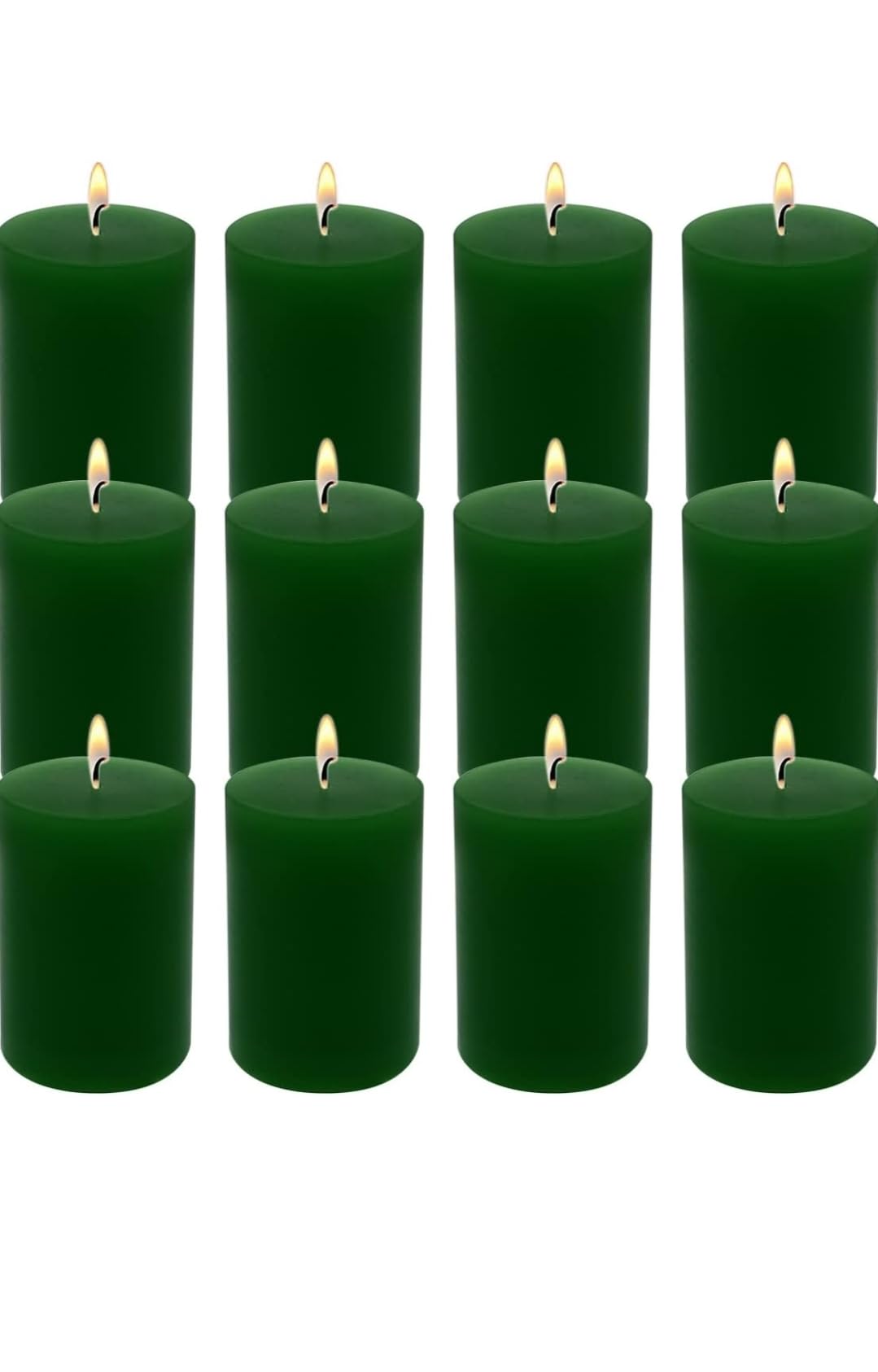 LTYNE Pillar Candle || Size 2 * 2 inch Each || Unscented Pillar Candle || 6 Hours Burning Time || Home Decor || Spa Candle [ Pack of 6 ] (Green)-image-38