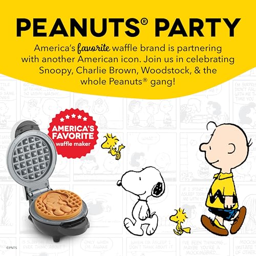 Image of Dash MultiMaker Mini System Removable Plate Set - Ceramic, Nonstick Replacement Plates for Fun-Shaped Waffle Breakfast - Waffle Maker Not Included - 4-Inch - Two-Pack - Peanuts