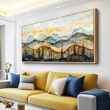ERQINHUA Large Canvas Wall Art For Living Room Wall Decor For Bedroom Office Tea House Home Decor Prints Pictures Abstract Mountain Landscape Painting Wood Frame Artwork Wall Aesthetics 20'X40'
