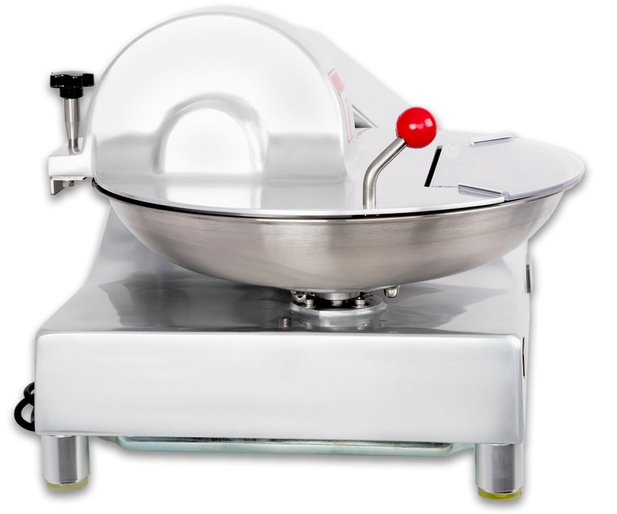 Beeketal Metzger Fleischkutter 'BFK9' Profi Tischkutter mit ca. 6,4 Liter Volumen für 2,5 kg fertiges Brät, Spezialklingen aus gehärtetem Edelstahl, 400W Motor für 1460 U/min (20 U/min Schüssel)