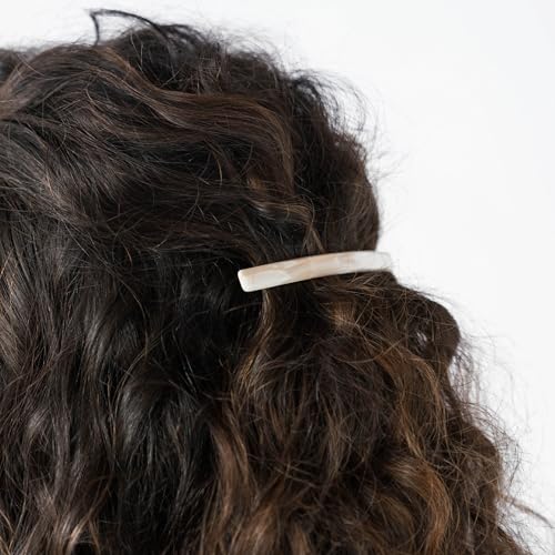 image for France Luxe White Hair Barrette for Women with Thin Hair, Elegant Long