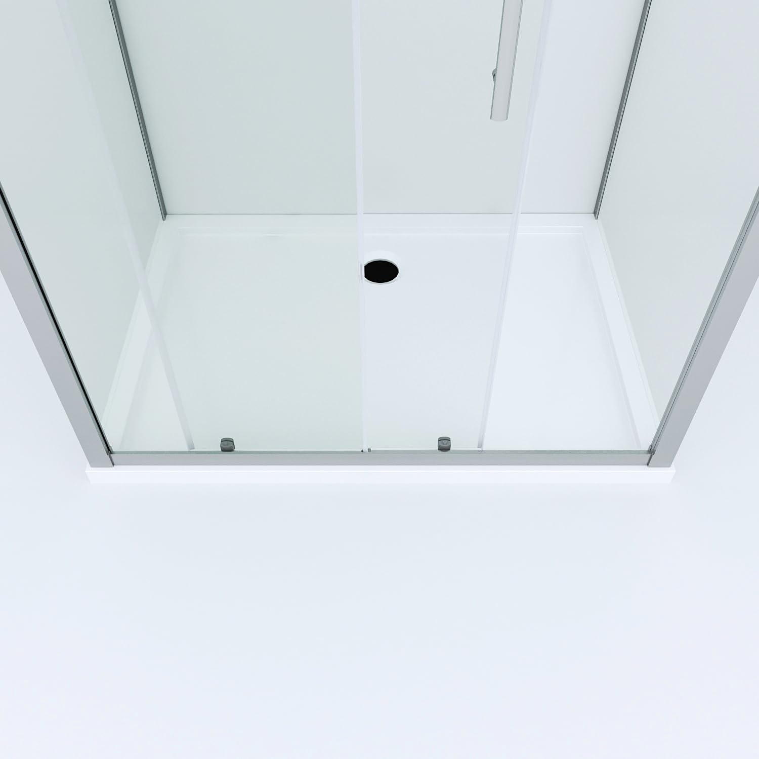 Duschkabine Eckeinstieg U Form Dusche 100 x 90 x 185 cm Duschabtrennung 3 Seiten U Kabine Eckdusche Schiebetür mit Seitenwand Freistehend Sicherheitsglas ESG klar ohne Duschwanne Duschtasse