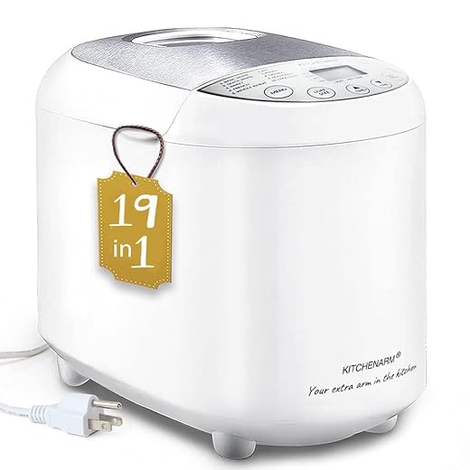 KITCHENARM 19-in-1 HANDY Bread Machine with Homemade Cycle and Gluten Free Setting - Beginner Friendly 2LB 1.5LB 1LB White Bread Maker Machine with Recipes and Delay Timer