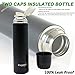HappyGo Vacuum Insulated Water Bottle Stainless Steel Travel Mug Beverage Bottles No BPA Leak Proof Thermos with Handle Cup for Hot or Cold Drinks 16oz Black