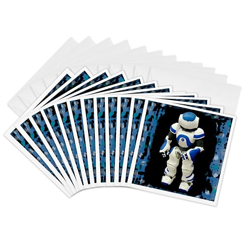 Cartes de vœux robot 3dRose lot de 12 papeterie thématique format 6x6