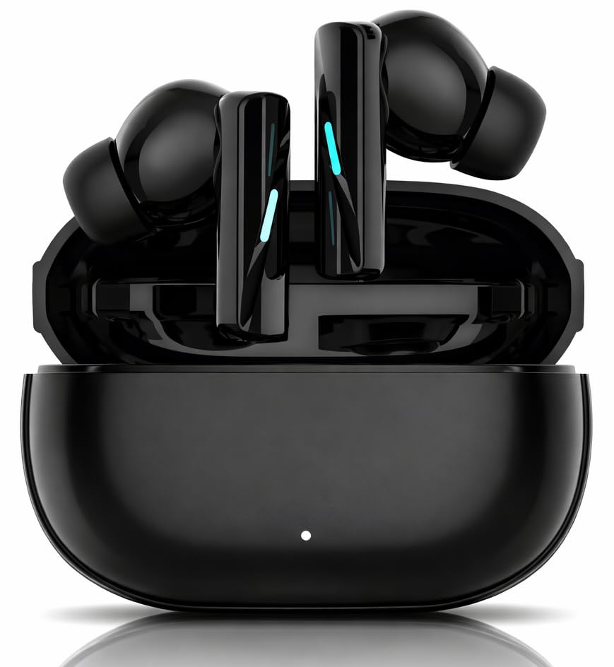 VEHOP Mate 50 Truly Wireless in Ear Earbuds with 40HRS Battery, Fast Charge, BT v5.4 Bluetooth Earbud, Dual Mics ENC, Low Latency, IPX4, Premium Design, TWS Ear Buds Wireless Earphones with mic.