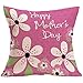 Nunubee Kissenbezug Serie ansehen Geschenk zum Muttertag Leinenwurf Sofakissen Fall Bett Dekor Throw Kissen Cover Home Decor Wohnzimmer deko, Glücklicher Muttertag 18 43x43cm