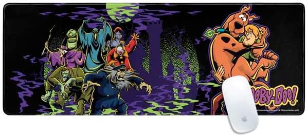 Skinit Large Gaming Mouse Pad - Officially Licensed Scooby Doo vs Monsters Design with Stitched Edges, Waterproof, Non-Slip Rubber Base, Desk Mat for Keyboard & Mouse, 31.5" x 11.8" inches