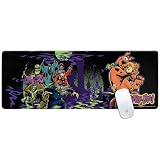 Skinit 31.5” x 11.8” Scooby Doo vs. Monsters Gaming Mouse Pad, Large Extended Desk Mat, Anti-Slip Rubber Base, Smooth Low-Friction Surface, Precision Stitched Edges