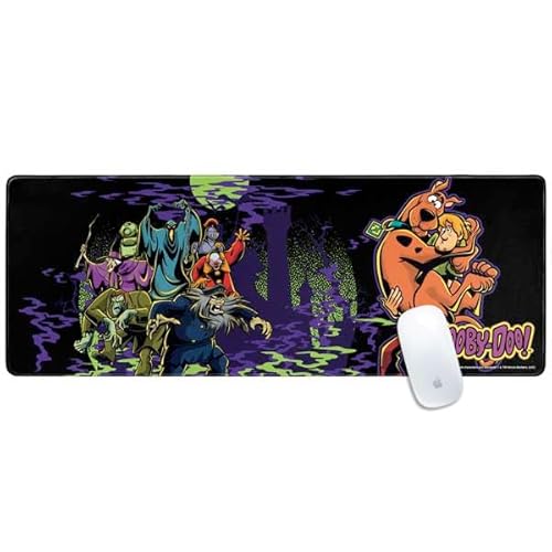 Skinit Large Gaming Mouse Pad - Officially Licensed Scooby Doo vs Monsters Design with Stitched Edges, Waterproof, Non-Slip Rubber Base, Desk Mat for Keyboard & Mouse, 31.5