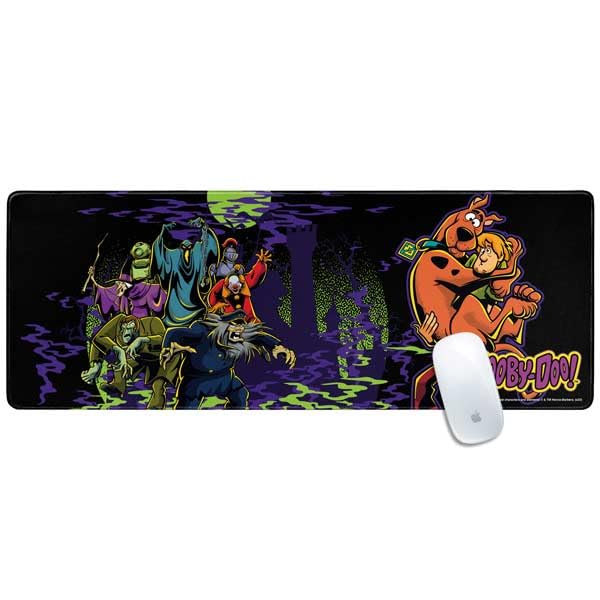 Skinit 31.5” x 11.8” Scooby Doo vs. Monsters Gaming Mouse Pad, Large Extended Desk Mat, Anti-Slip Rubber Base, Smooth Low-Friction Surface, Precision Stitched Edges