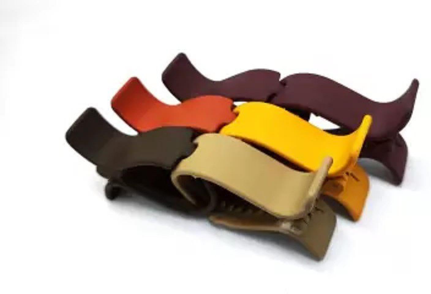 Blubby Matte Fish Shape Hair Clutcher Hair Claw Clips for Women Pack of 6