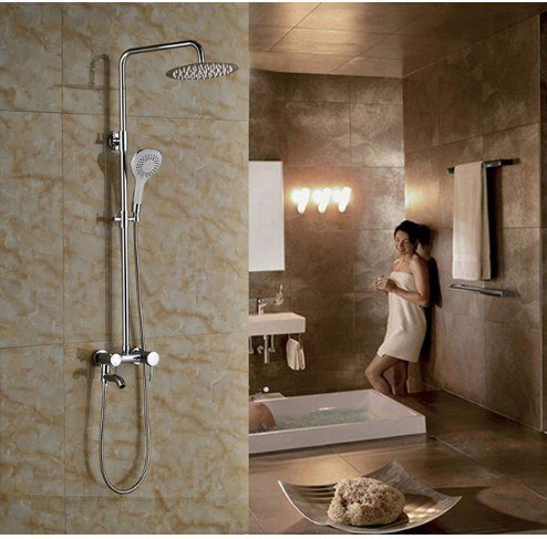 Robinet douche 25,4 cm mural Gowe fini le réglage difficile avec le levier unique chrome