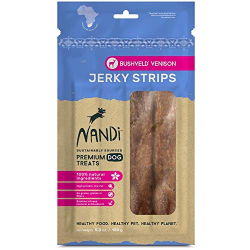 Nandi All-Natural South African Jerky Dog Treats, 5.3 oz - Grain Free, Sustainably Sourced, Nutrient Rich