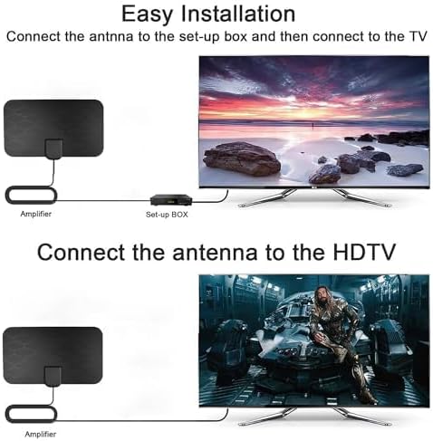 Portable Antenna TV, Digital Television Antenna for Smart/Old,Local Channels,Support 4K 1080P,Amplifier Signal-Booster,10ft Coaxial Cable, HD TV Antenna Indoor thumbnail
