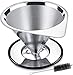 Pour Over filtr do kawy ze stali nierdzewnej wielokrotnego użytku bez papieru stały filtr do kawy z oddzielnym stojakiem i szczotką do czyszczenia na 1-2 filiżanki
