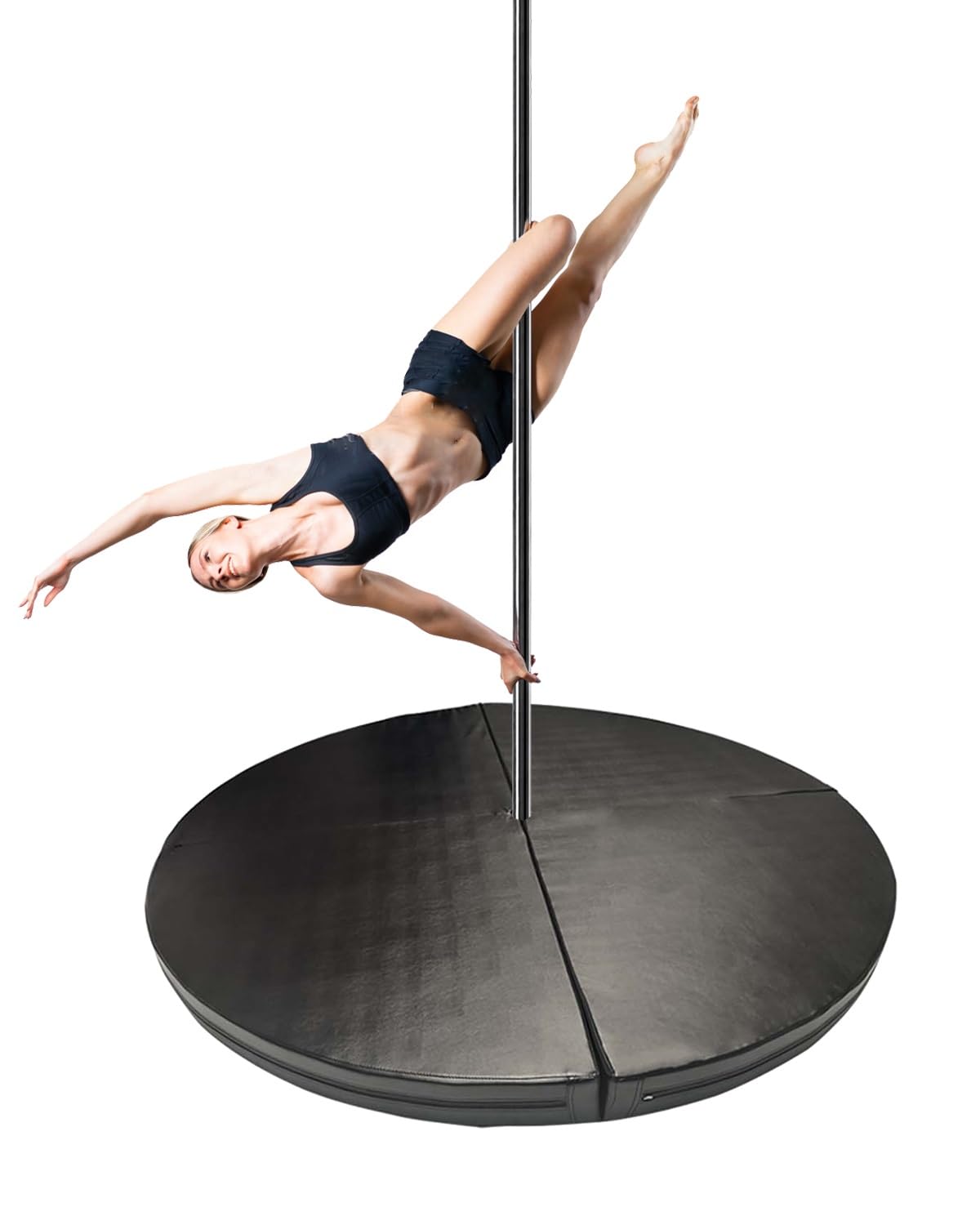 Generisch Pole-Dance, grube maty Crash do jogi i Lyra Hoop – amortyzująca mata ochronna do domowego studia fitness, 120/140/150/160/180/200 cm (czarna, 180 cm x 3 cm)