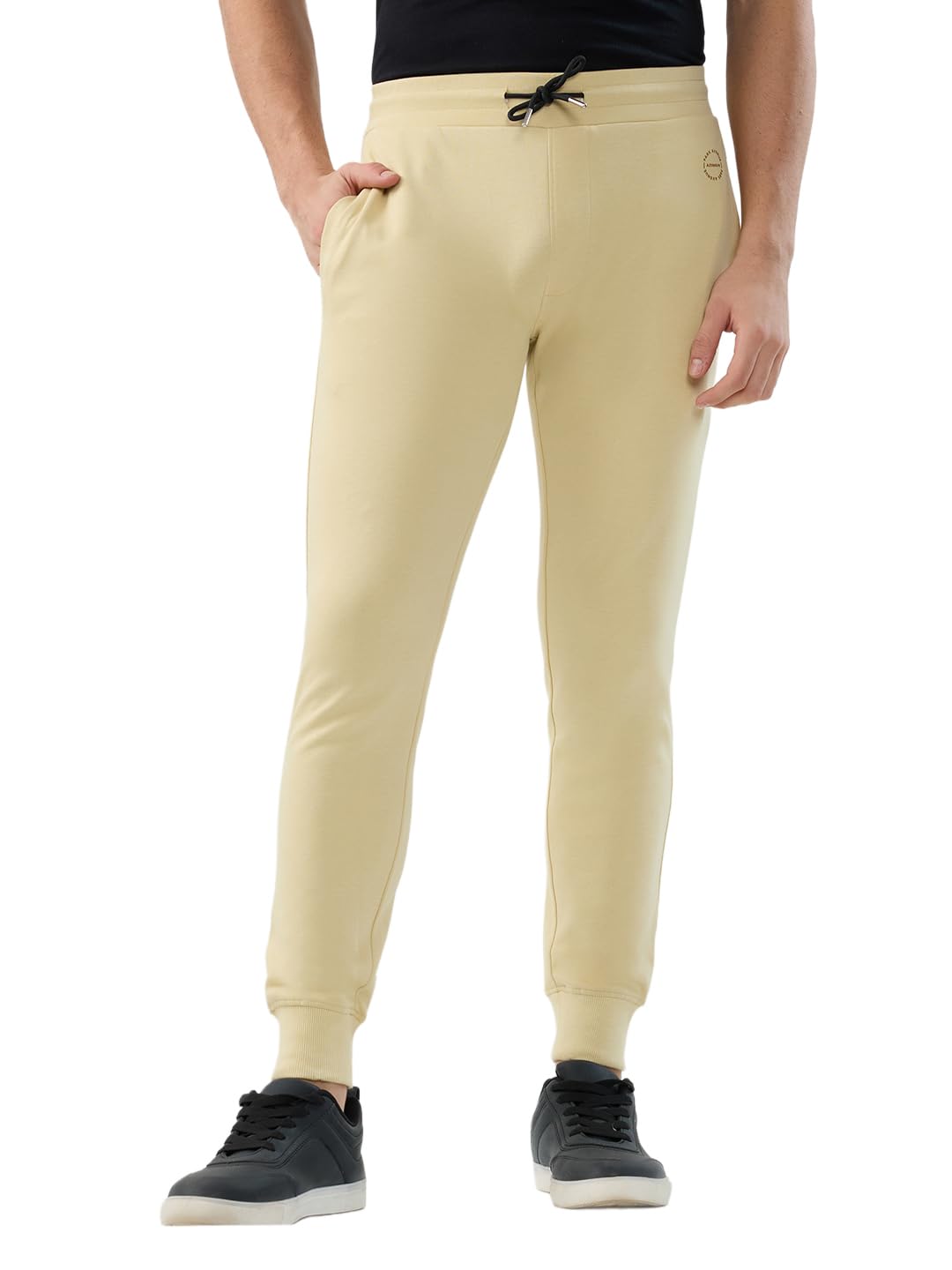 Men Slim Fit Solid Pattern Cotton Polyester Blend Flat Front Casual Jogger Pant-image-7