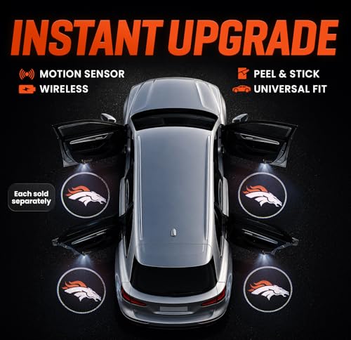 Image of LED Car Door Light - Officially Licensed NFL Wireless Projector - Show Your Team Pride - Battery Powered, Easy Install
