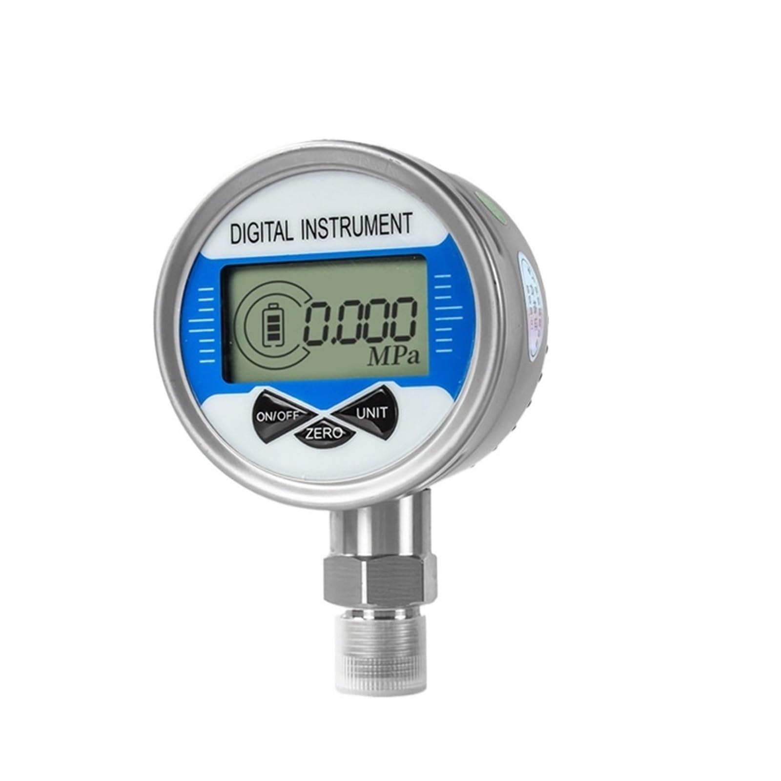 Digitales hydraulisches Manometer, M20 x 1,5 mechanisches Manometer, Wasser-Luft-Öl-Druckmessgerät(0-10bar absolute)