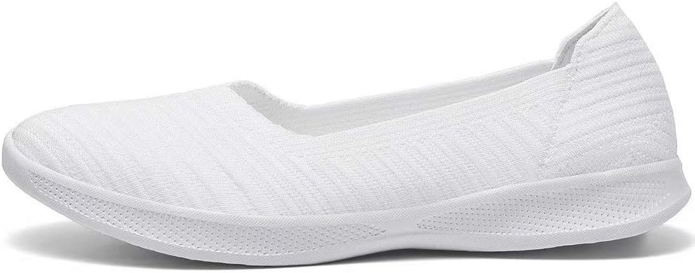 konhill Women's Ballet Flats Loafers Elegant Casual Flat Shoes Comfortable Soft Knitted Fabric Lightweight Slip On Walking Shoes - Image 4