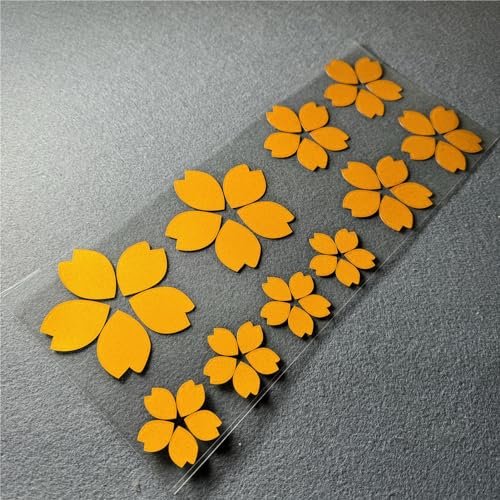 Image of Creative Fashion Flower Cherry Blossoms Petal Leaves Motor Bike Stickers Auto Body Car Styling PVC Decals (Yellow)