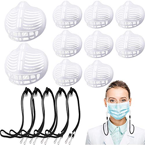15pcs Clear Face Inner Support Frame Homemade Cloth Cool Silicone Bracket More Space for Comfortable Breathing Washable Reusable (15pcs) (10+5pcs)