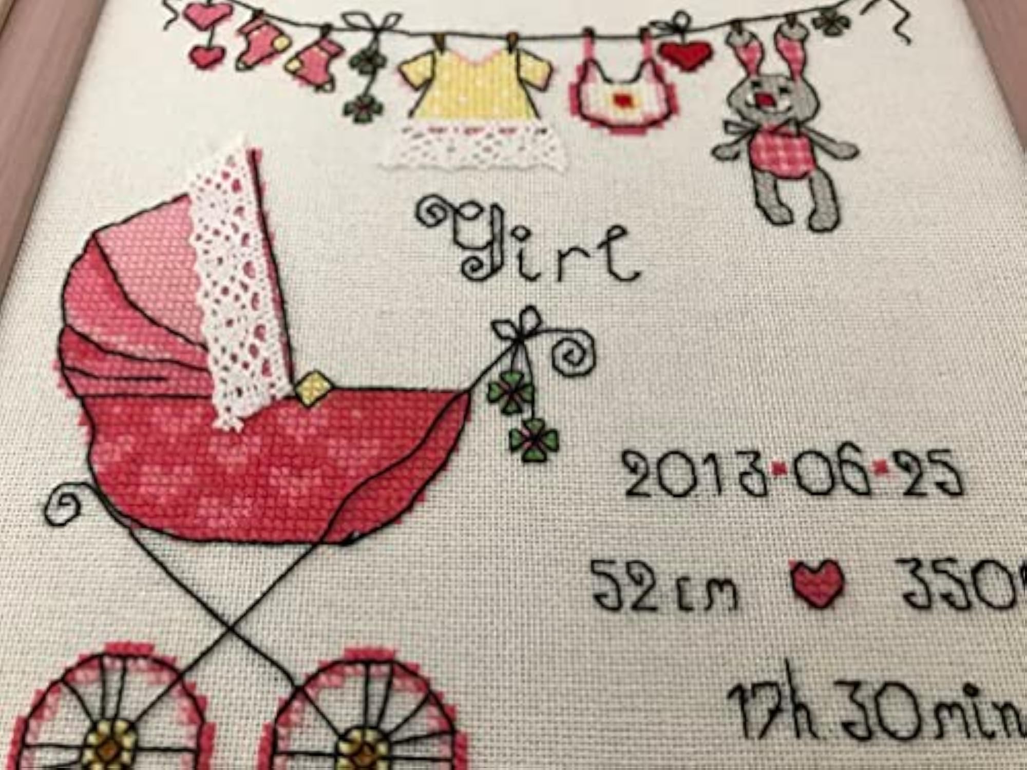 28 Count It's a Girl! Birth Record Counted Cross Stitch Kit