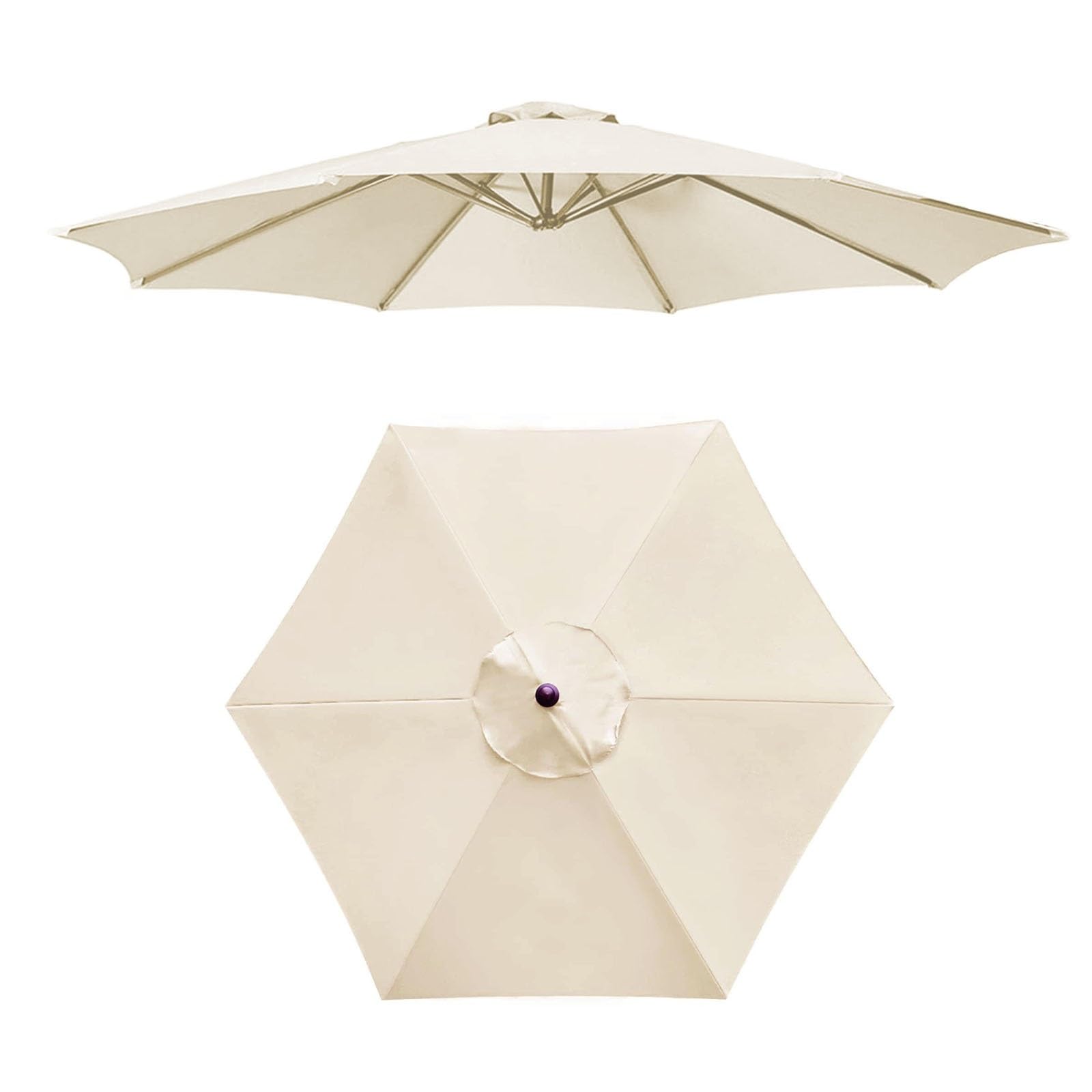 GZDXBF Replacement Parasol Fabric Cover (200cm-6 Arms 270cm-6/8 Arms 300m-6/8 Arms) Umbrella Fabric Canopy Cover, Anti-Ultraviolet, Waterproof(Color:White,Size:6 ribs-2.7m(8.8ft))