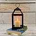 Hosley 12 Inch High Clear Glass and Iron Classic Style Lantern Ideal Gift for Festivities Parties Weddings Aromatherapy and Spa Settings O3