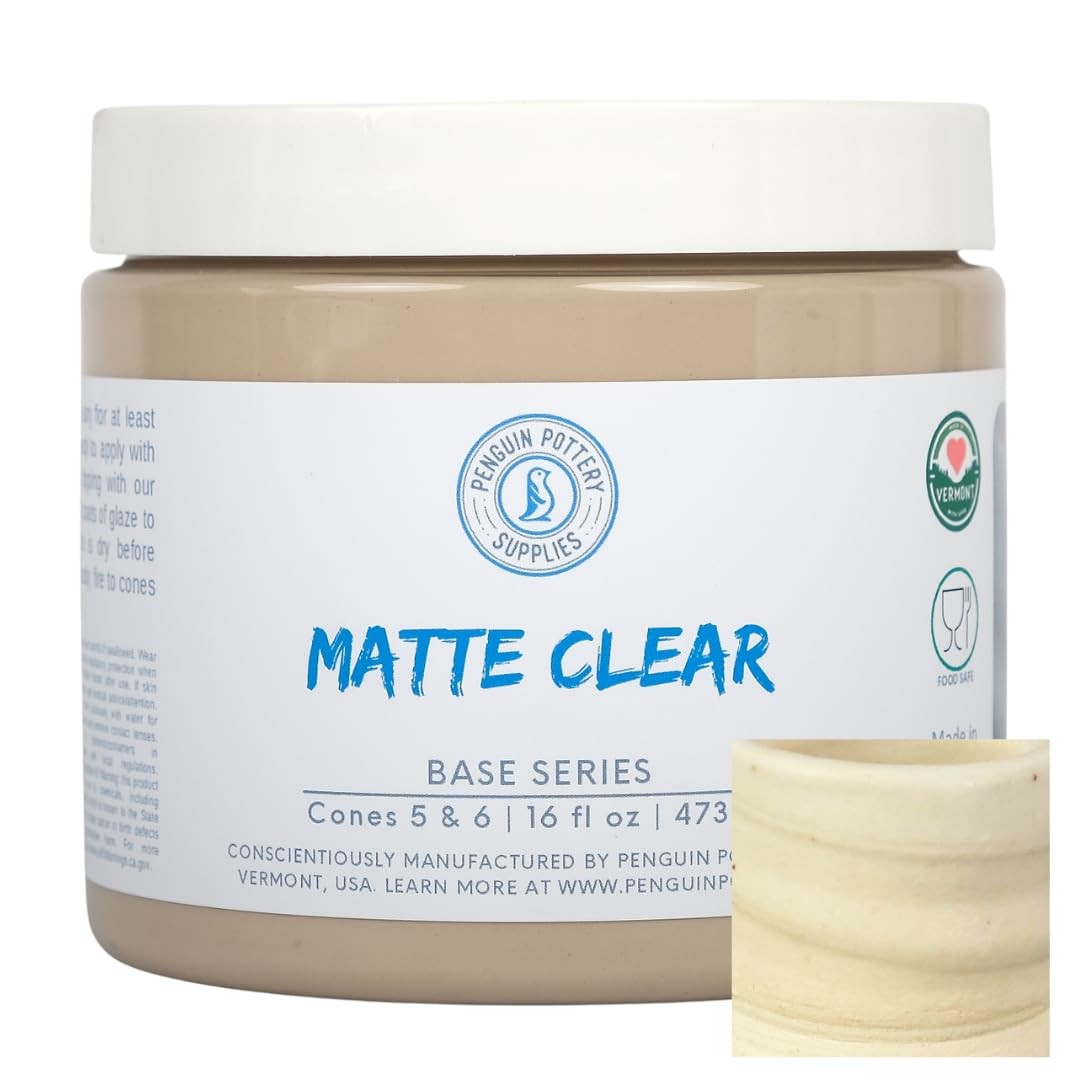 Penguin Pottery - Matte Clear Glaze - Mid Fire - Cone 5 Cone 6-16 oz 1 Pint 473 ml