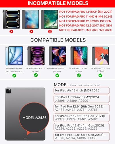 Image of typecase Edge for iPad Air 13 (M4 /M3 /M2, 2026 /2025 /2024) & Pro 12.9 (6th /5th /4th /3rd Gen) with 11-Color Backlit & Precision Trackpad, Magic Floating Keyboard (NOT FIT to Pro 13 (M5 /M4) -Rose Gold'26