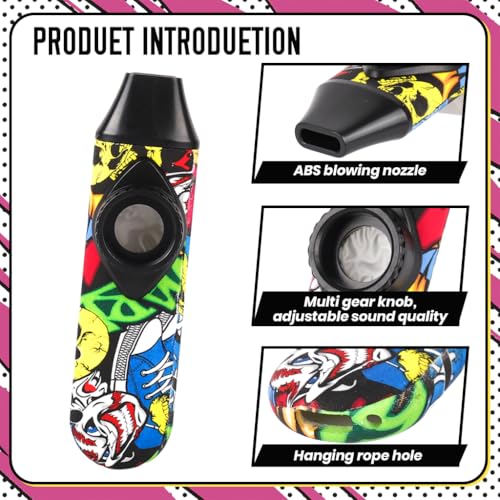 Image of HASTHIP Kazoo Musical Instruments for Kids and Adults Graffiti Style Kazoo Musical Instrument, Fashion Tunable Kazoos Instrument with 5Pcs Membrane, Lanyard, Playing Instructions, Storage Case