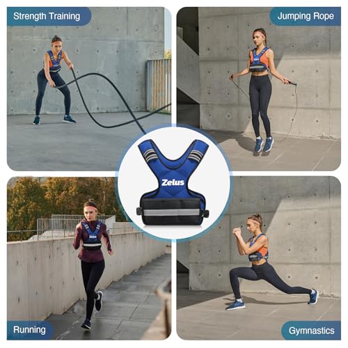 Image of ZELUS Weighted Vest for Men and Women | 4-10lb /11-20lb /20-32lb Vest with 6 Ironsand Weights for Home Workouts | Adjustable Body Weight Vest Exercise Set for Cardio and Strength Training