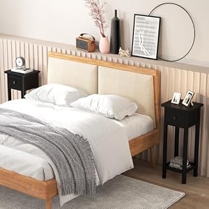 Tangkula Narrow Side Table, Small End Table for Small Spaces, Farmhouse Acacia Wood Slim Sofa Table, Thin Nightstand w/Drawer & Open Shelf, No Assembly Required, 13.5 x 11.5 x 31.5 Inch Tangkula Narrow Side Table Small End Table for Small Spaces Farmhouse Acacia Wood Slim Sofa Table Thin Nightstand wDrawer Open Shelf No Assembly Required 135 x 115 x 315 Inch