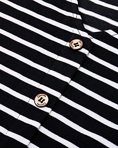 SOLERSUN Women's Casual T-Shirt Dresses Long Sleeve Loose Swing Tunic Dress with Pockets (XXL, Black)