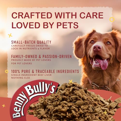 Benny Bullys LiverMix Crumbs & Powder 1Lb - Freeze Dried Beef Liver Dog Treats, High Protein, Low Fat, Nutrient Rich, Healthy Snack for Dogs, All Natural Ingredients - (454g) - Image 4