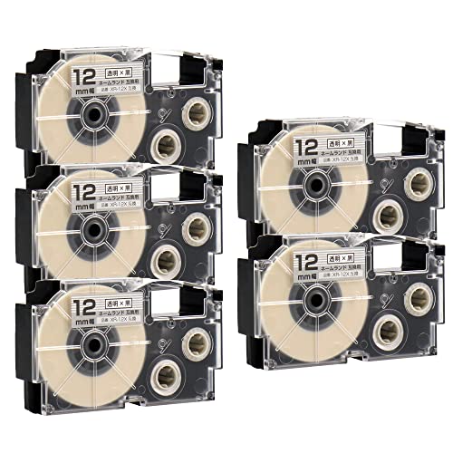 �y���g�i�z�J�V�I�Ή� CASIO�Ή� �l�[�������h�p XR-12X ����/������ ���F12mm �����F8m(�����i�Ɠ���) 5�Z�b�g �݊��e�[�v�J�[�g���b�W �������₷���؂荞�ݓ���